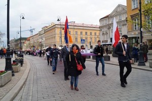 В Варшаве состоялось шествие, посвященное 100-летней годовщине Геноцида армян