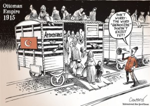 Карикатура армяне и османские турки в «The International New York Times»