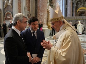 Серж Саргсян провел личную встречу с Папой Римским