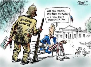 Карикатуры на решение Обамы не признавать Геноцид армян