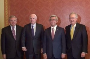 Президент Армении встретился с Маккейном и Менендесом
