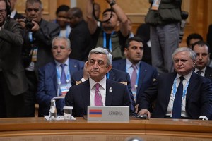 На саммите в Уфе Серж Саргсян выступил с речью