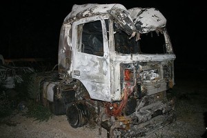 Курды перекрыли дорогу Игдир-Нахичеван и подожгли грузовик