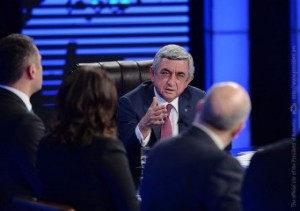 Президент Армении Серж Саргсян дал интервью армянским телекомпаниям