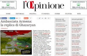 Посол Армении в Италии посоветовал коллеге из Азербайджана ознакомиться с фактами о карабахском конфликте из объективных источников