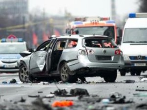 В Берлине во время движения взорвался автомобиль