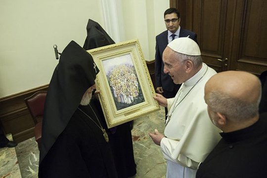 Гарегин II подарил Понтифику икону с изображением жертв Геноцида
