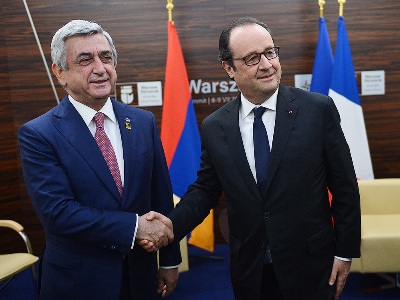 Серж Саргсян на переговорах с Франсуа Олландом