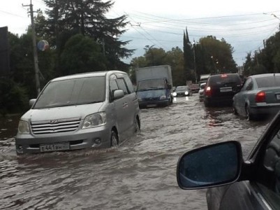 Дожди затопили столицу Абхазии