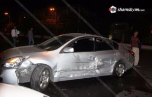 Цепное ДТП в Ереване, столкнулись шесть автомобилей