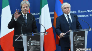 Эдвард Налбандян на встрече с Паоло Джентилони заявил о важности позиции Италии по вопросу карабахского урегулирования