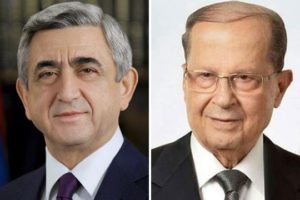 Серж Саргсян поздравил Мишеля Ауна по случаю избрания на должность президента Ливана