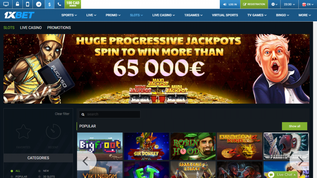 Самые популярные игры в казино 1xbet