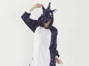 Детский кигуруми пижама Единорог со звездами