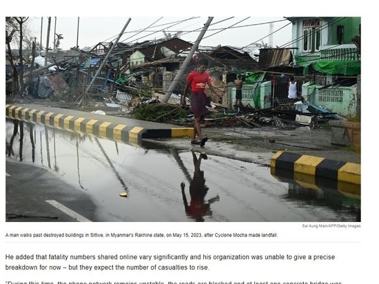 Сотни людей погибли в Мьянме из-за циклона Мокко